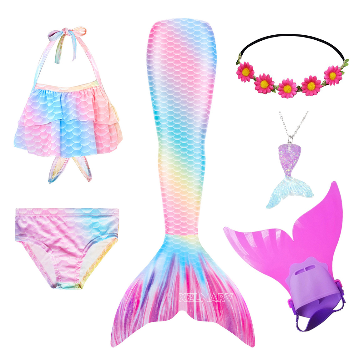 6 Buah/Set Kostum Putri Duyung - Flippers Swimming ulasan dan harga